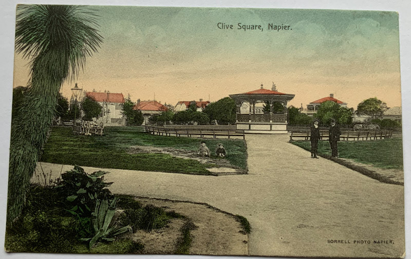 Early 1900s photo postcard Clive Square Napier by Sorrell